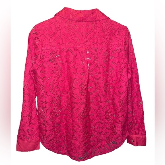 MAEVE by Anthropologie hot pink long sleeve button down top 8 NWT - Picture 2 of 4